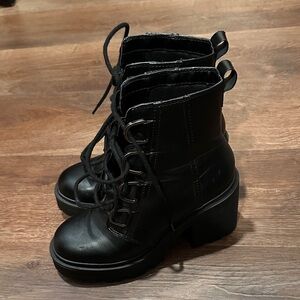 Soda Women's Black Lace-Up Ankle Boots